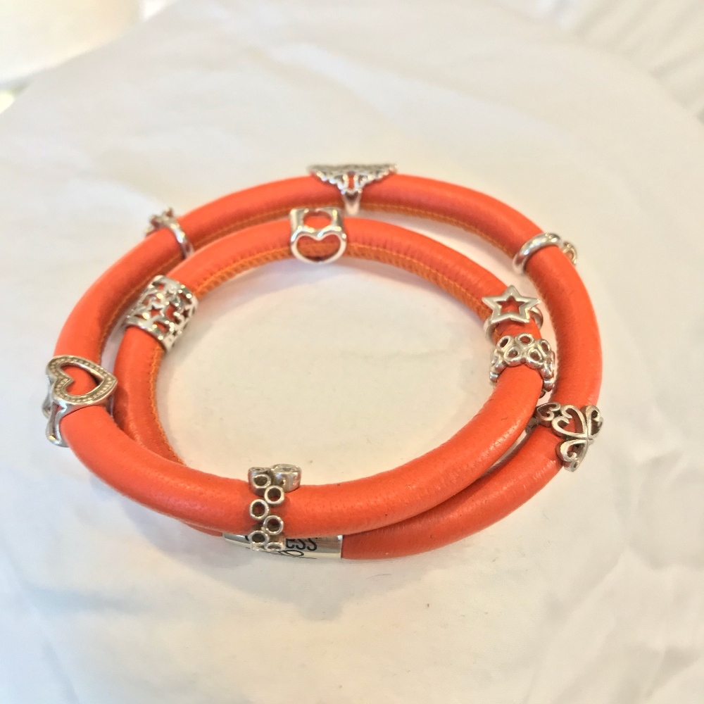 Endless Jewelry Leather Wrap Bracelet Orange OS